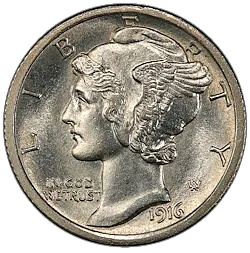 1916 d mercury dime